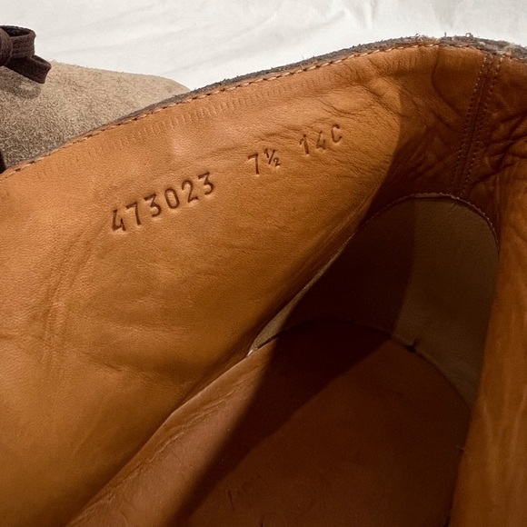 GUCCI Beige Suede Owl & UFO Embroidered Men's Ankle Boots Made in Italy 7.5-8US - Picture 11 of 15